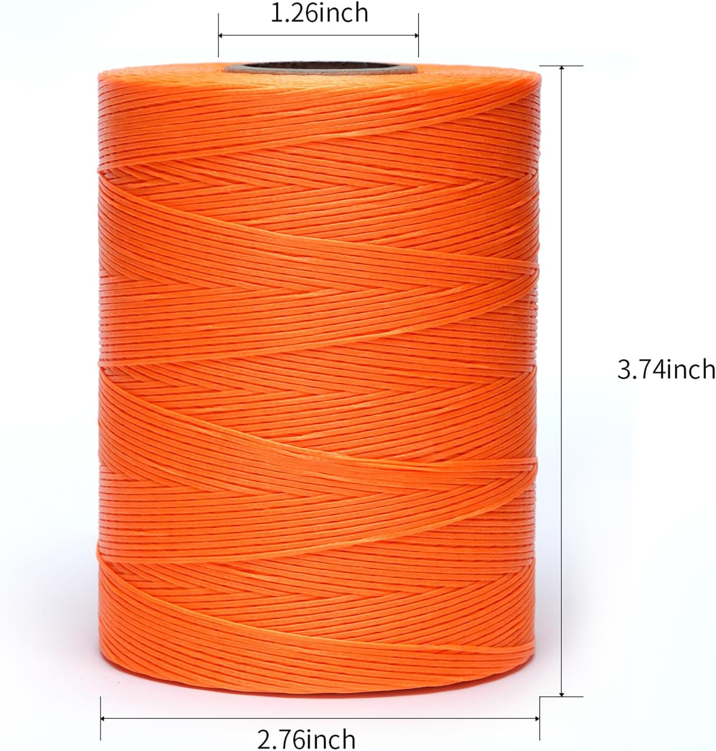 Waxed Thread,852Yards 150D 0.8mm Flat Polyester Wax Thread for Hand Sewing Leather Craft DIY Projects Shoes Repair Book Binding(Yellow Orange)