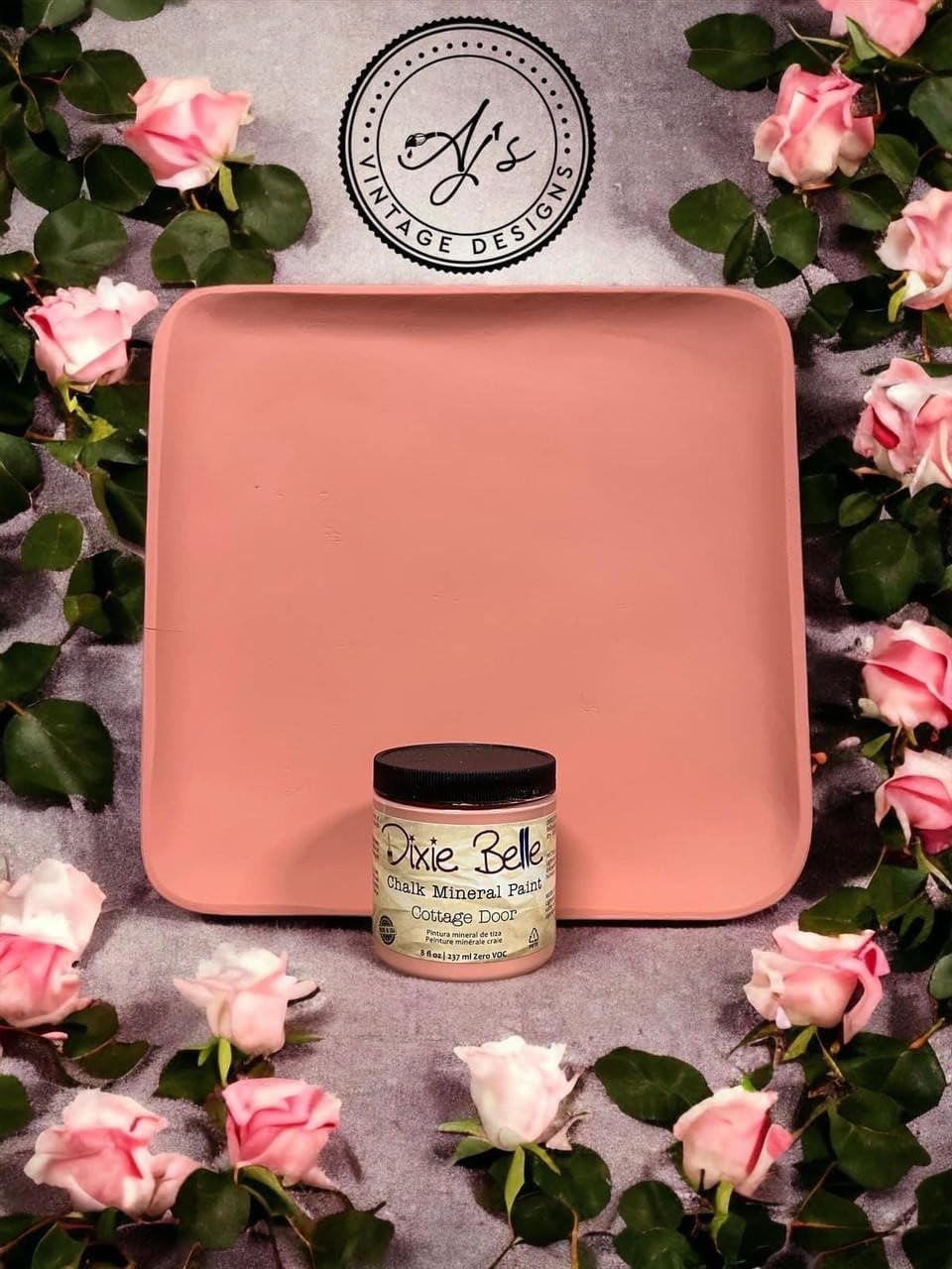 Dixie Belle Paint Company Chalk Finish Furniture Paint - Cottage Door (32oz) - Matte Dusty Coral Chic Chalk Mineral DIY Furniture Paint