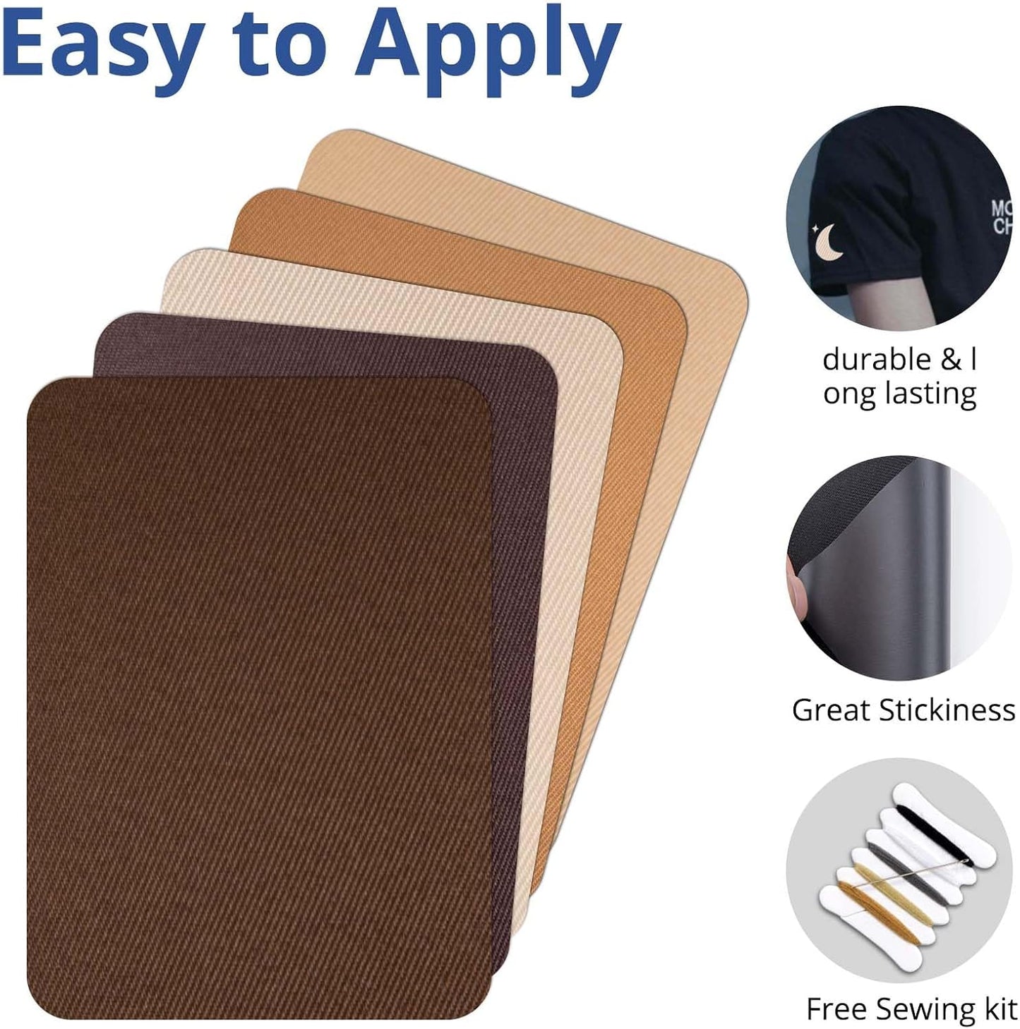 HTVRONT Iron on Patches for Clothing Repair, Fabric Patches for Clothes, Repair Decorating Kit, Iron on Patches (Browns)