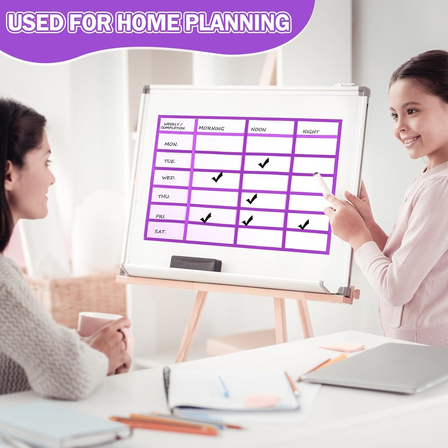 Magnetic Tape Roll Thin Strips, 0.39 Inch x 33 Feet Magnetic Board Dividers Whiteboard Graphic Decorative Tape Marking Line for Classroom Office Art Accessories(Purple)