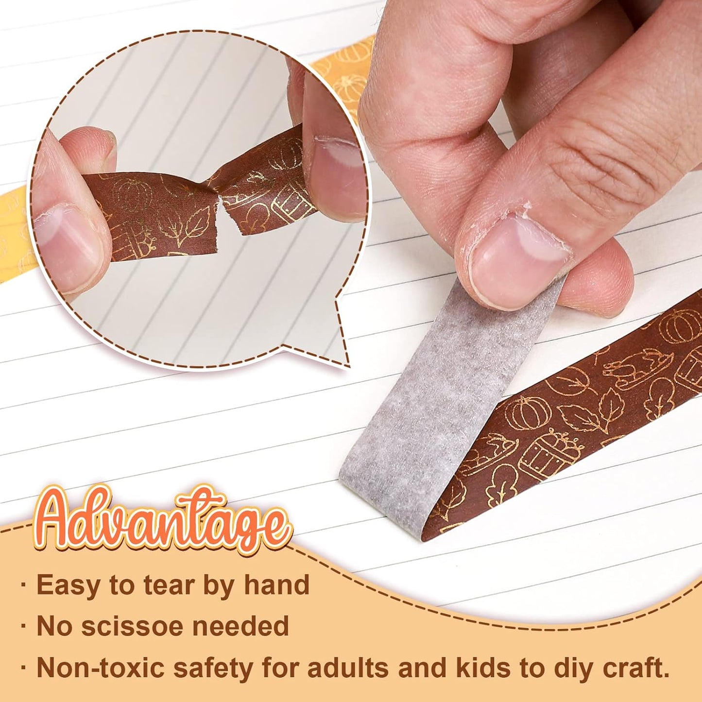 Whaline 12 Rolls Fall Washi Tapes Foil Gold Decorative Tape Autumn Gnome Pumpkin Fall Leaves Turkey Patterned Masking Tape for Fall Thanksgiving Scrapbook Journal DIY Craft Gift Wrapping, 0.6Inch