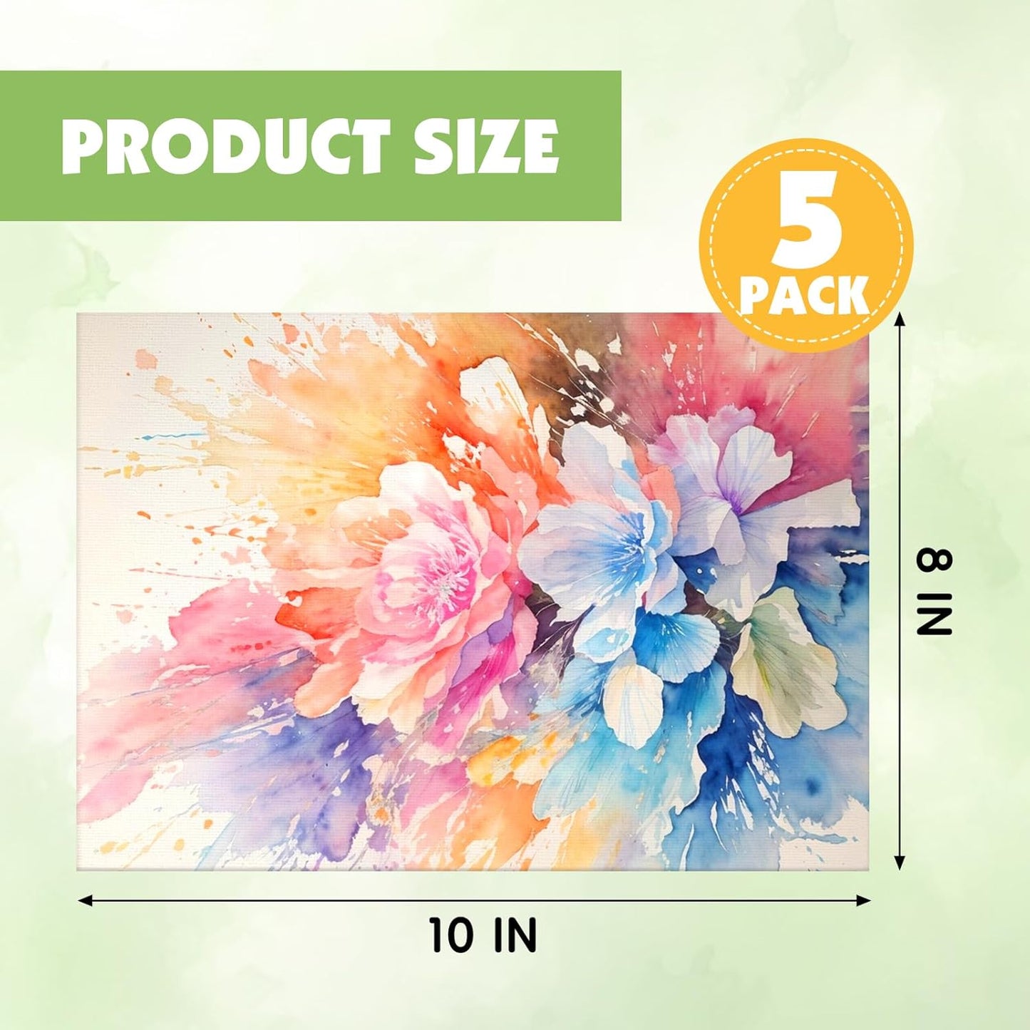 ESRICH Professional Linen Canvas for Painting, 5 Pack Linen Canvas Panels 8x10 Primed Acid Free Blank Canvas Boards for Painting for Artists, Painters