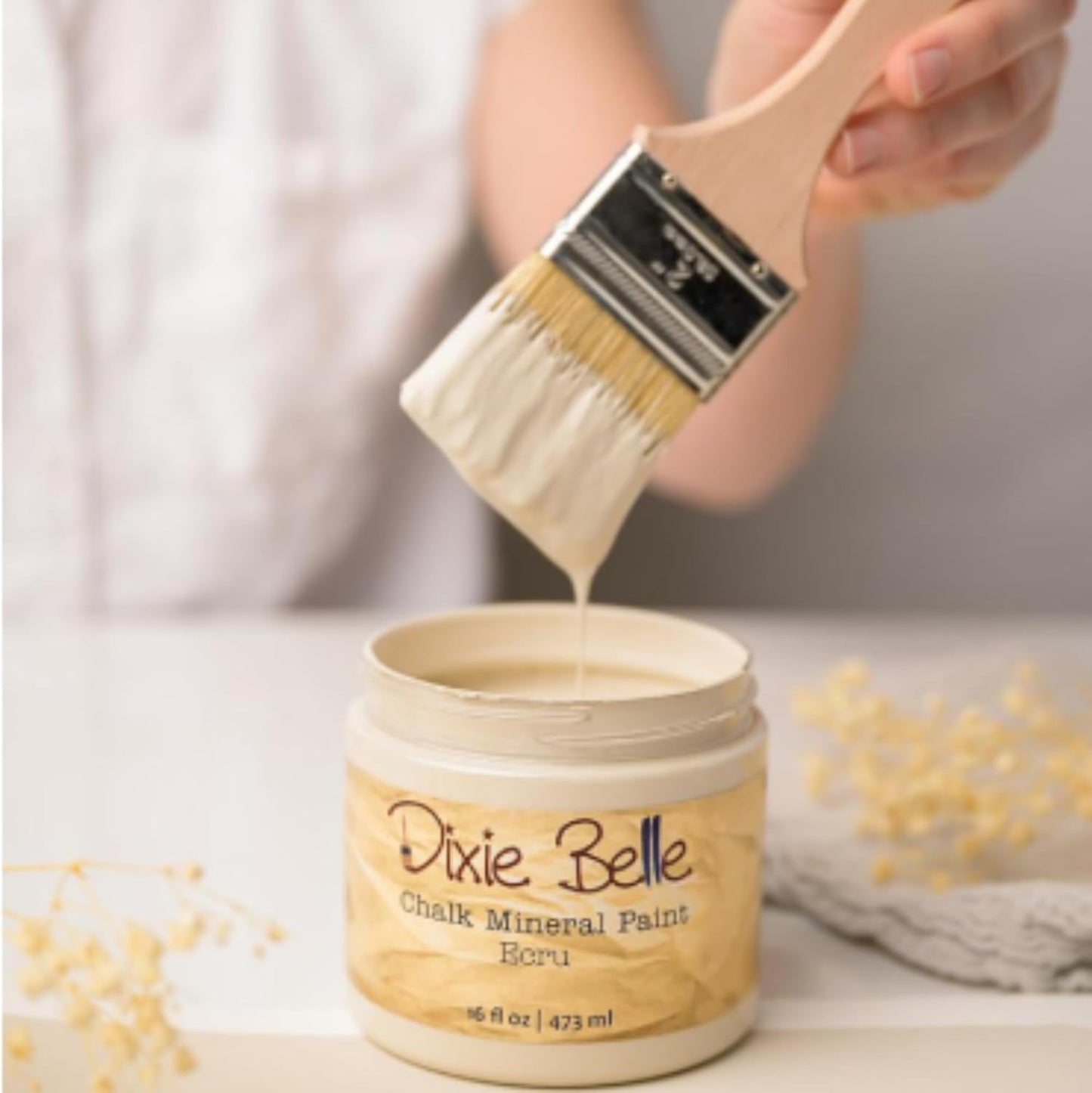 Dixie Belle Paint Company Chalk Finish Furniture Paint – Ecru (4oz) – Matte Chic Chalk Mineral DIY Furniture Paint