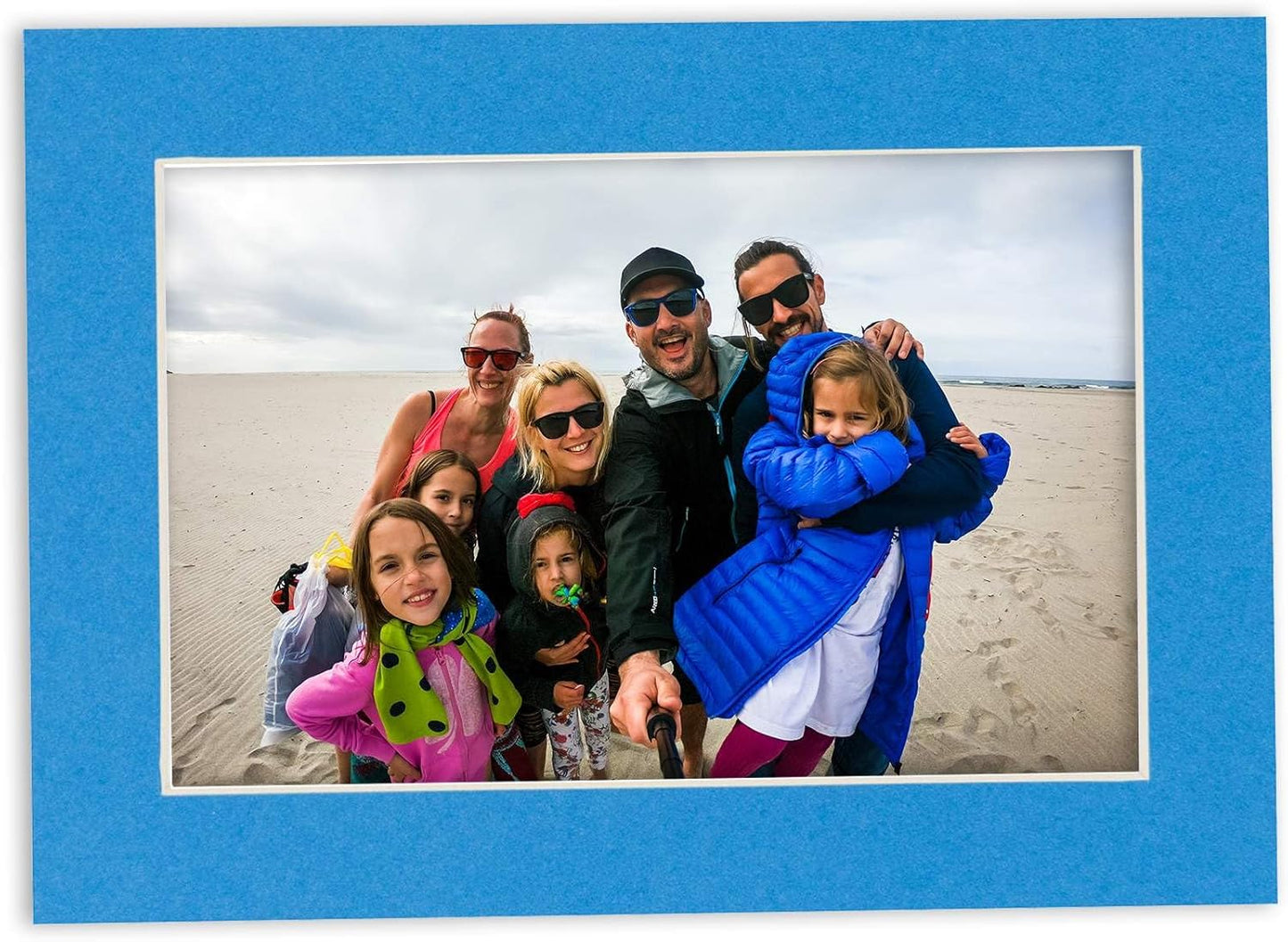 11x14 Mat for 8.5x11 Photo - Precut Bay Blue Picture Matboard for Frames Measuring 11 x 14 Inches - Bevel Cut Matte to Display Art 8.5 x 11 Inches - Acid Free ONE MAT with Backing Board & Clear Bag