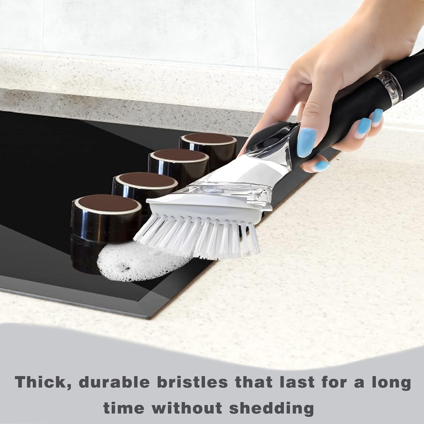 Brush Refills for OXO Dish Brush - 6 Pack Dish Brush Cleaning Soap Dispensing Head Replacement for Scrubber (White)