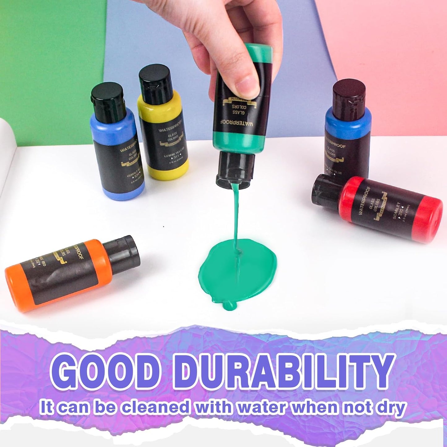 Colorful Kids Acrylic Glass Paint Exquisite Art Kit, Stained Glass Kit, Gift Box Set for DIY Arts and Crafts, Perfect for kids and Beginners, Inspire Imagination and Family Bonding