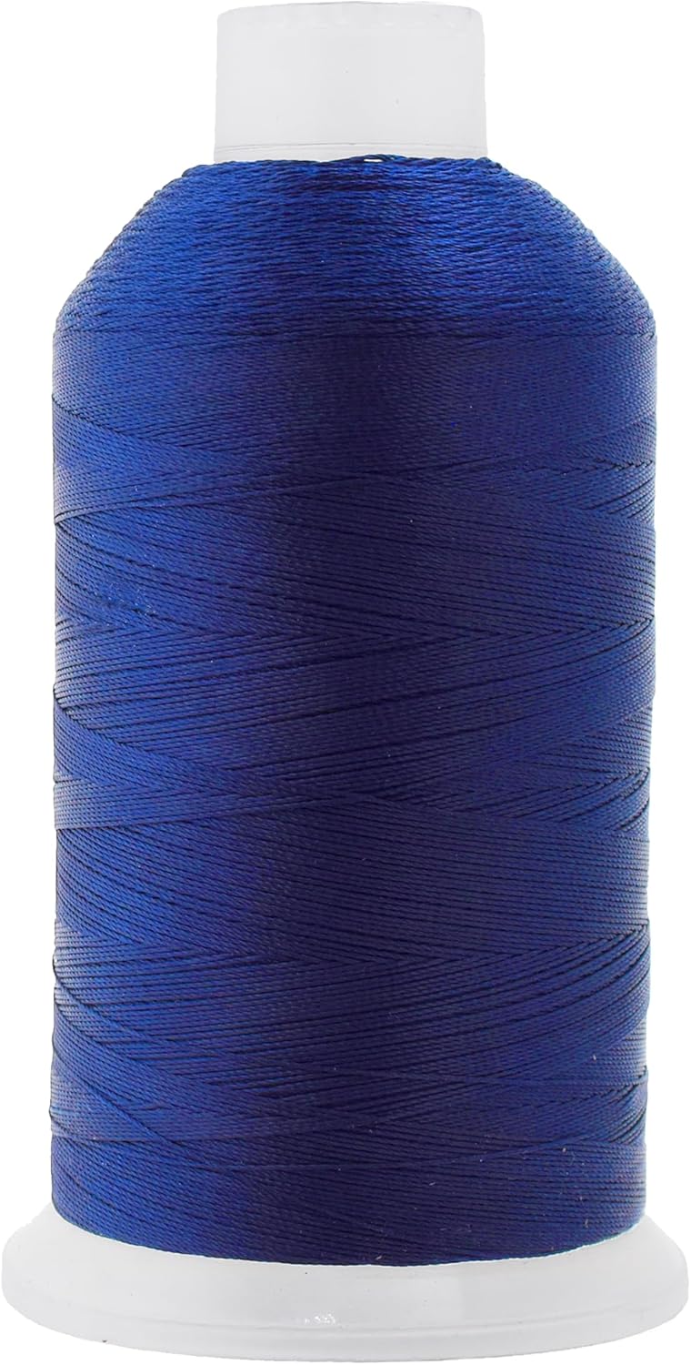 Mandala Crafts Dark Blue Heavy Duty Thread -1500 Yds Tex 90 Thread for Sewing Drapery Jeans Leather Hair - Bonded Polyester for Outdoor Marine Upholstery