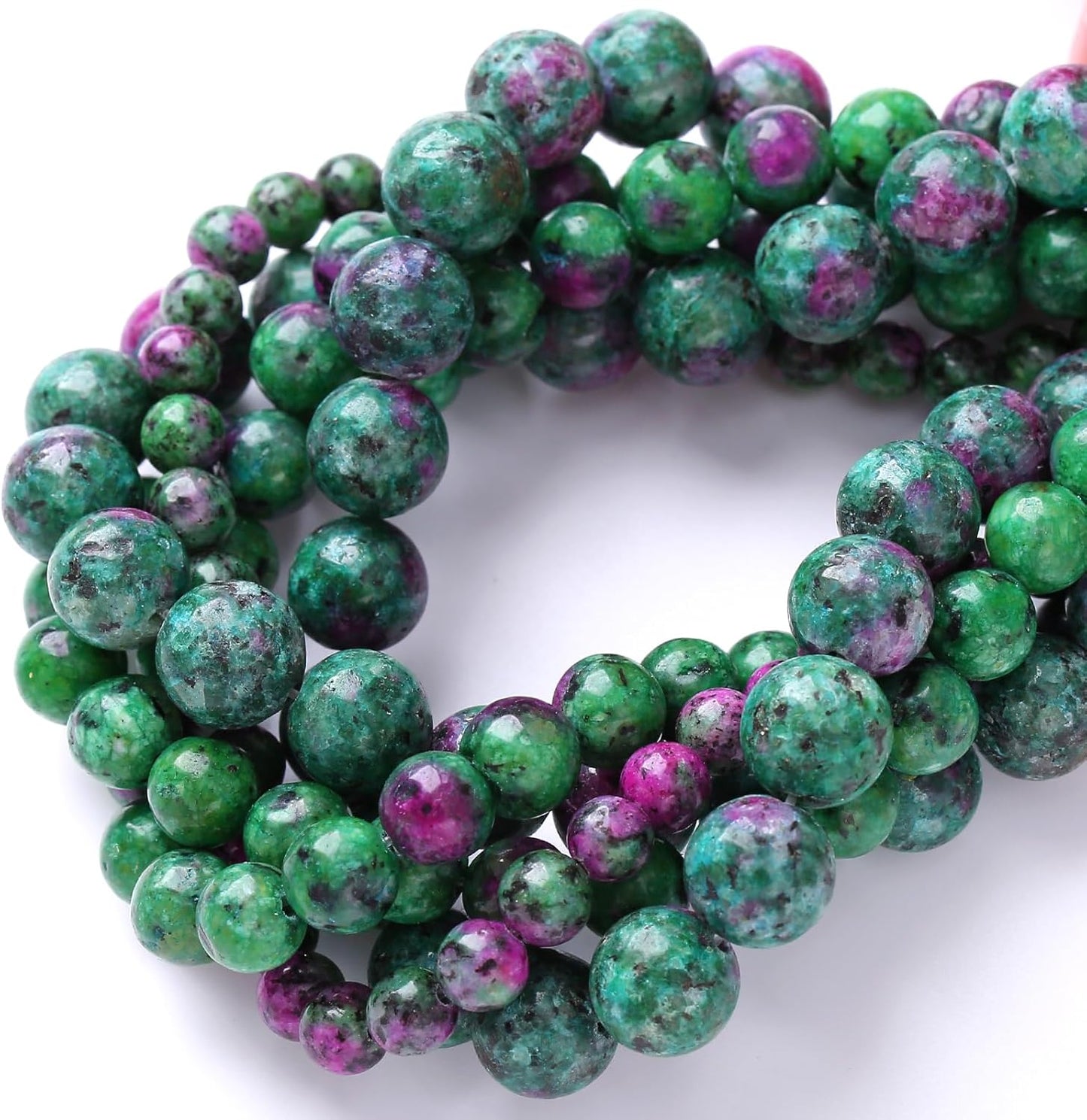 32pcs 12mm Natural Epidote Zoisite Stone Beads for Jewelry Making DIY Bracelet Necklace Accessories 15" Energy Healing Power Stone Beads