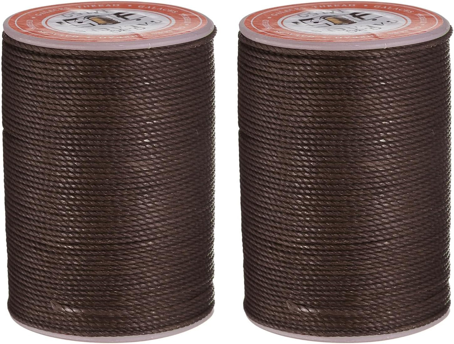 uxcell Round Leather Sewing Waxed Thread, 55m / 60 Yards Polyester Wax String, 0.80mm Wax Stitching Cord for Leather Crafts, Bookbinding, Bracelets Braided, Coffee, 2pcs
