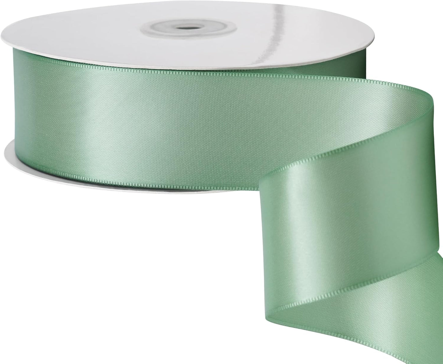 LIUYAXI Sage Green Stain Ribbon, 2" X Continuous 50 Yards, Double Faced Fabric Ribbon Use for Bows Bouquet,Christmas Gift Wrapping,Floral Arrangement