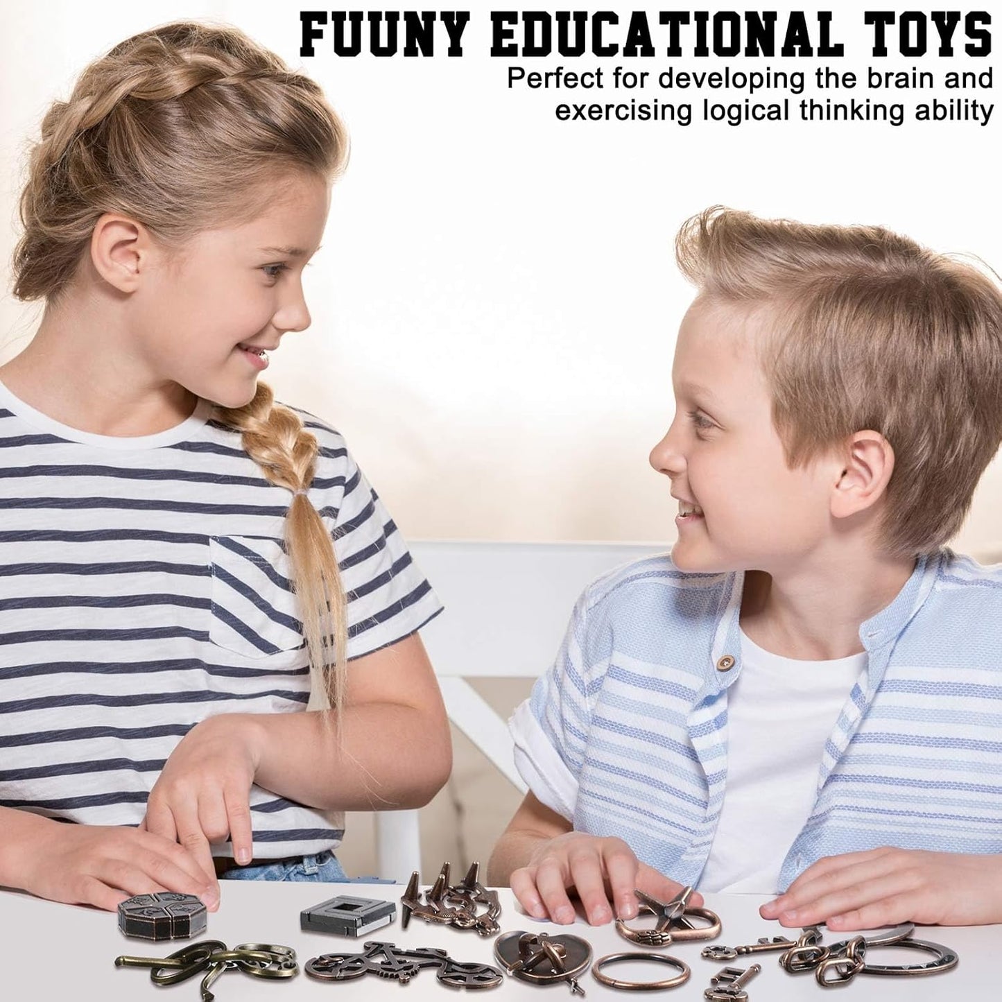 Wettarn 9 Pcs Metal Brain Teaser Puzzles Teaser 3D Steel Puzzle for Adults Unlock Interlocking Games IQ Education Smart Logic Test Toys for Adults Mind Challenge(Classic Style)