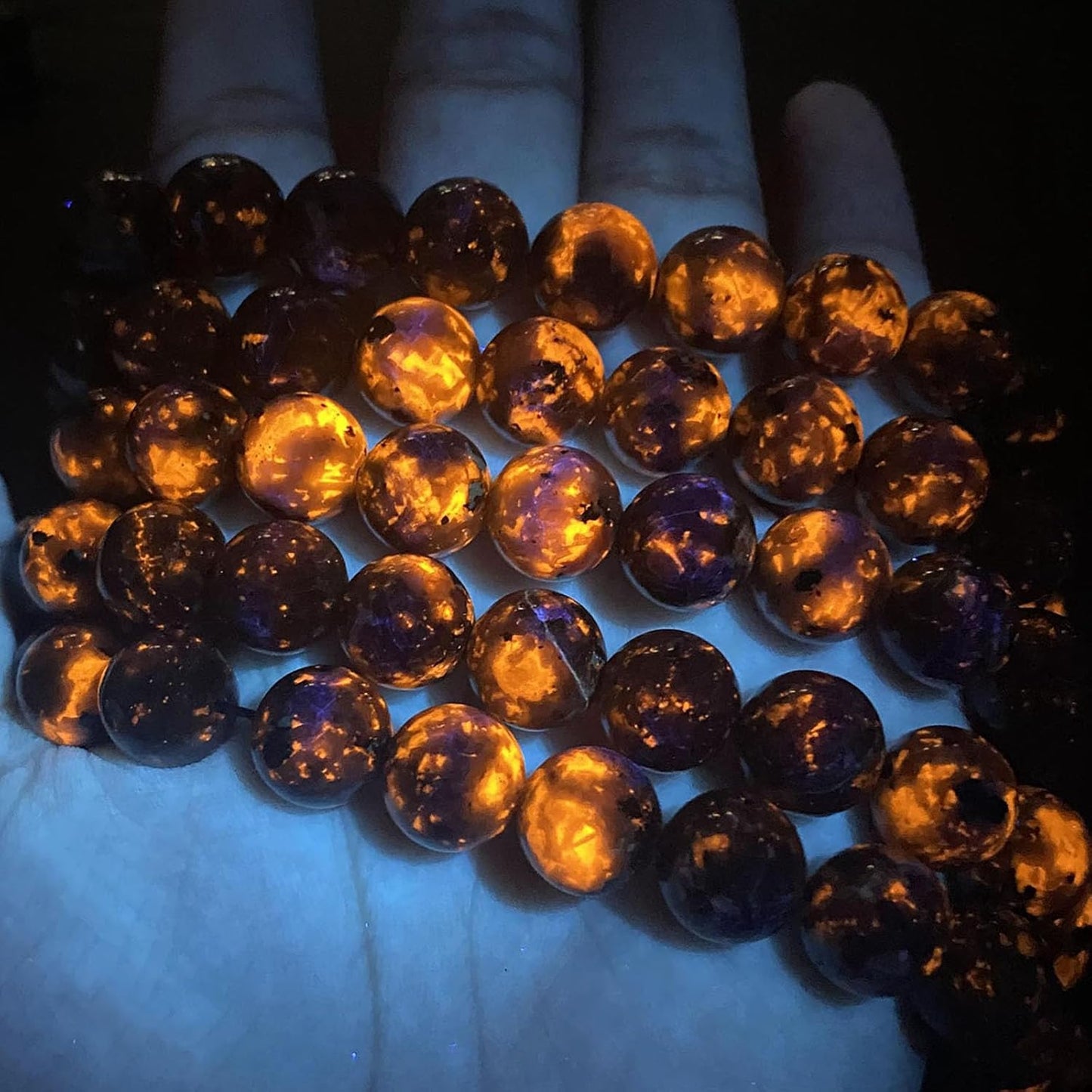 6MM 120pcs Natural Flame Yooperlite Stone Energy Beads Round Loose Beads for Jewelry Making DIY Bracelet Necklace 2 Strands 32"