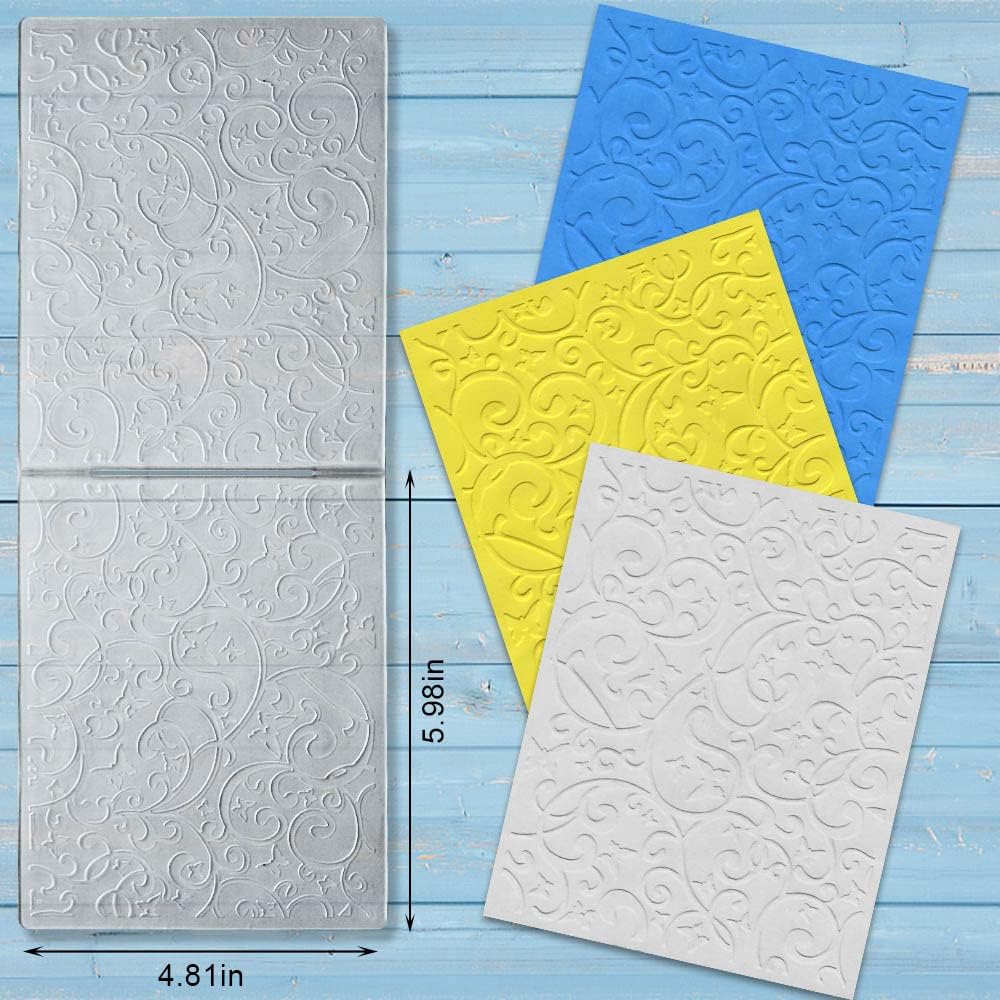 ALIBBON Vine Background Plastic Embossing Folders for Card Making, Butterfly Embossing Folders for DIY Scrapbooking, Leaves Pattern Template Folders for Paper Craft Photo Album Decorations