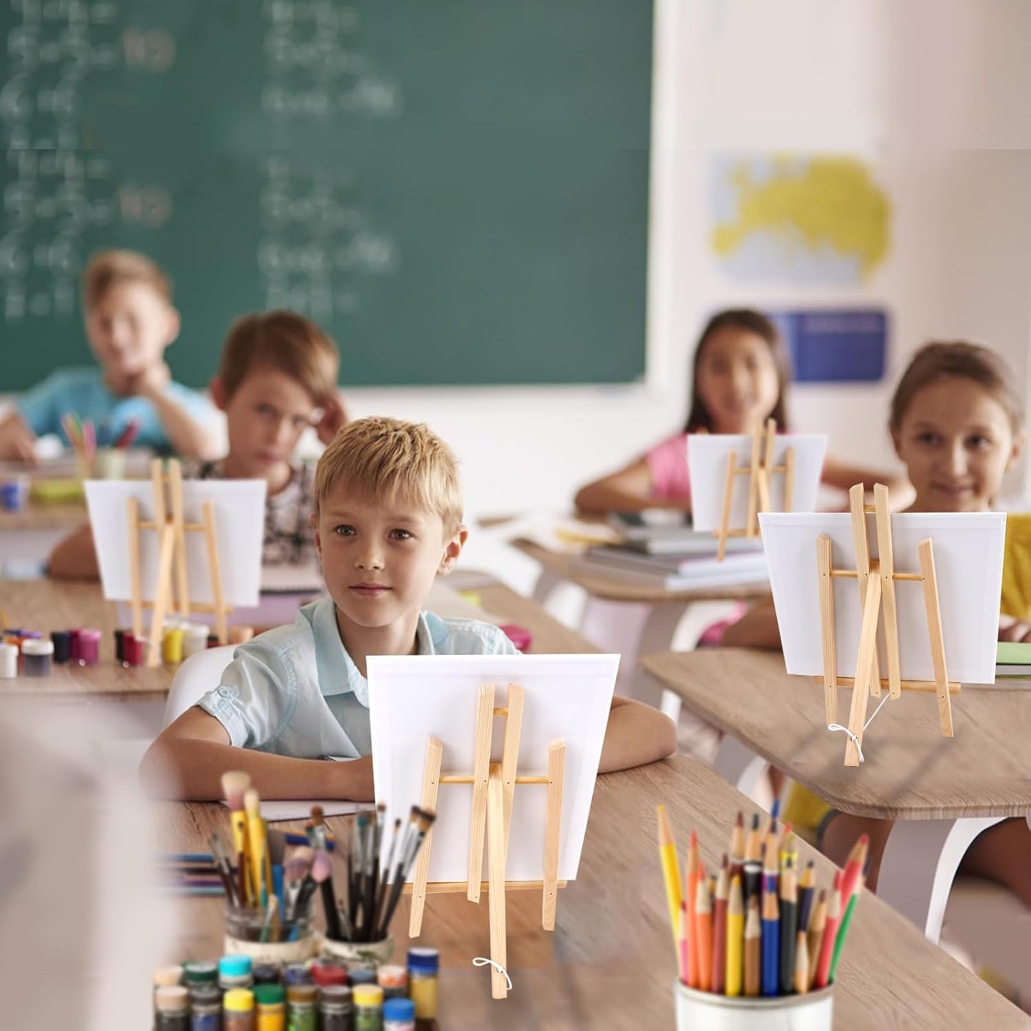 AROIC Wood Easels, Easel Stand for Painting Canvases, Art, and Crafts. (11.8 inch, 10 Pack), Tripod, Painting Party Easel, Kids Student Table School Desktop, Portable Canvas Photo Picture Sign Holder.