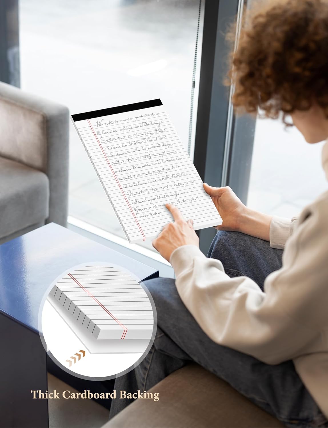 White Legal Pads 8.5 x 14, 6 Pack Wide Ruled Legal Notepads, White Note Pads 8.5 x 14 Writing Pads, Notebook Paper 8.5 x 14, Lined Tablets Notebook Pads of Paper, 70 GSM White Paper, 30 Sheets/Pad