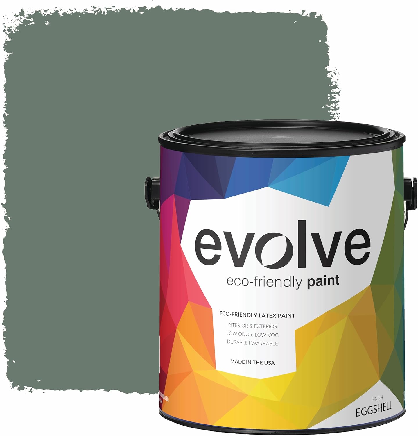 EVOLVE Paint & Primer: Environment-friendly, Eggshell with One-coat Coverage for Interior & Exterior surfaces (Ivy Green, 1-Gallon)