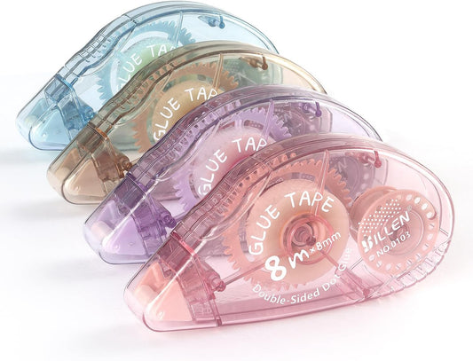 Tamaki 4 Pack Scrapbook Tape, Double Sided Tape Roller for Crafts, Adhesive Glue Runner Scrapbooking Supplies