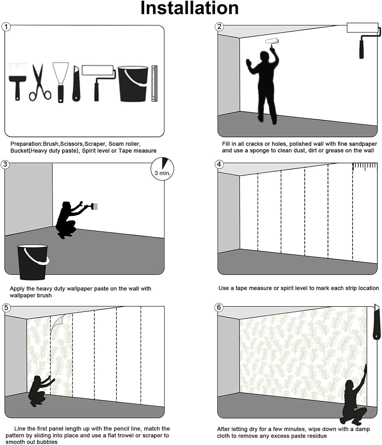 Wall Mural Peonies and Roses Floral Vintage Wallpaper Seamless Gold White Flowers Wall Coverings for Living Room Bedroom Kids Room（Not Peel and Stick）