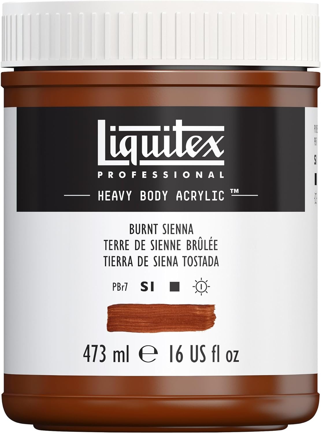Liquitex Professional Heavy Body Acrylic Paint, 16-oz (473ml) Pot, Burnt Sienna