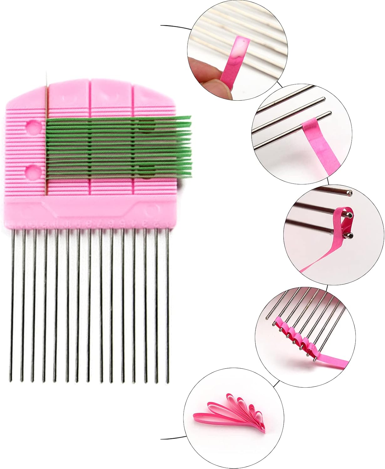19pcs Paper Quilling Tools Kit Paper Strips DIY Tool Set with Slotted Pen Quilling Board Curling Coach Comb Crimper Border Buddy Filigrana Tool Kit