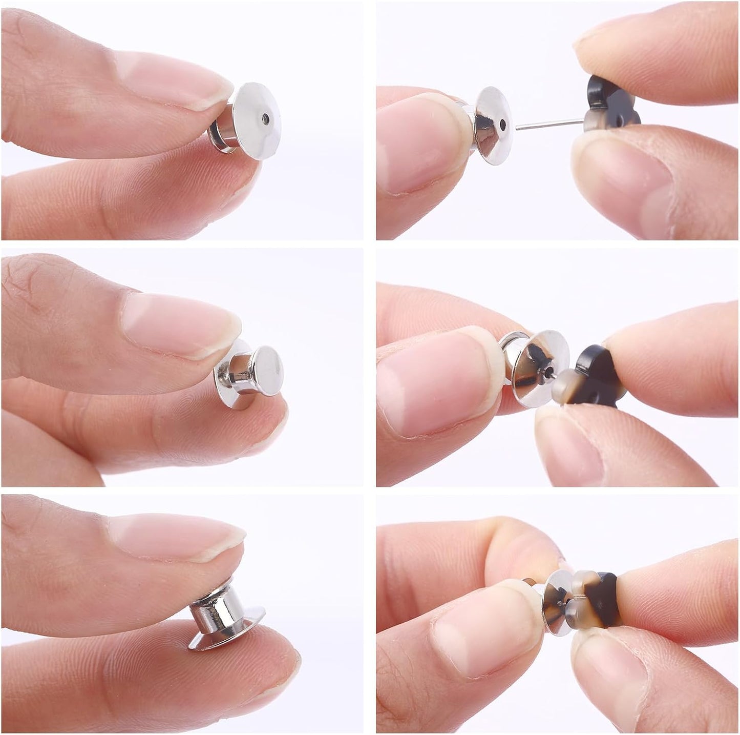 DECYOOL 100PCS Metal Locking Pin Backs, Pin Keepers Clasp Pin Backs Locking Buckles for Brooch DIY Crafts Badges Enamel Lapel Needles Pin Lock