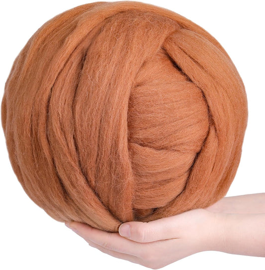 Wool Roving Bulk - 8.82oz Super Wool Chunky Yarn, Wool Roving Top for Needle Felting, Soft Felting Wool Supplies for Hand Spinning, Blending, Weaving and DIY Craft