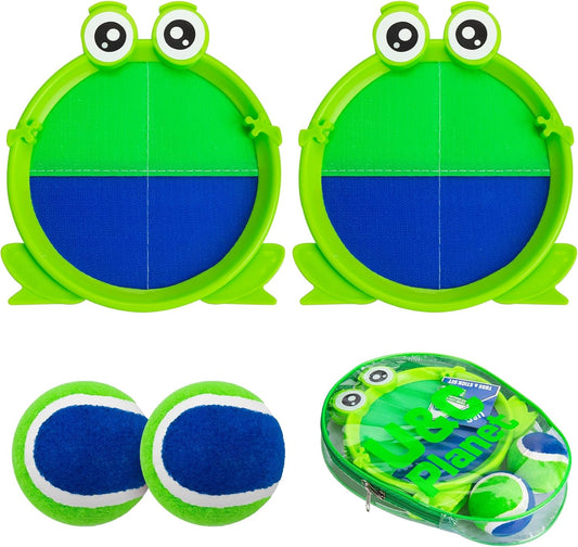 EVERICH Upgraded Toss and Catch Ball Game Set - Indoor and Outdoor Games for Kids 3-12, Beach Sand Pool Water Toy Includes 2 Paddles 2 Sticky Balls, Great Birthday Easter Gifts for Boys Girls