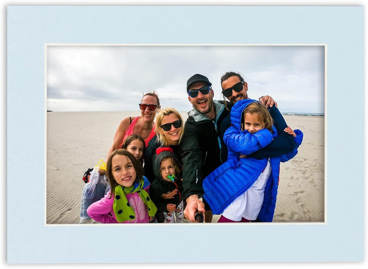 5x7 Mat for 8.5x11 Frame - Precut Mat Board Acid-Free Baby Blue 5x7 Photo Matte Made to Fit a 8.5x11 Picture Frame, Premium Matboard for Family Photos, Show Kits, Art, Picture Framing, Pack of 10 Mats