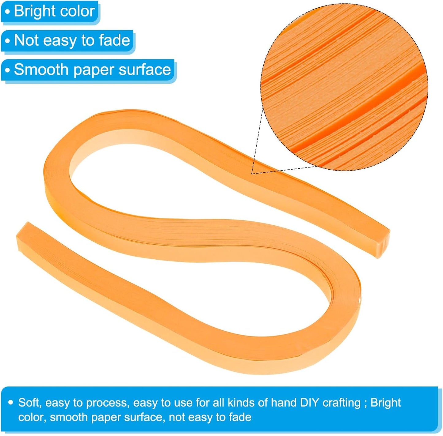 PATIKIL 360pcs Quilling Paper Strips Paper Flowers Quilling Kits 3/8"(10mm) Origami Paper for Adults Beginner Art Craft, 21"(54cm) Fluorescent Orange