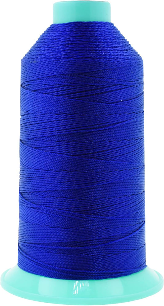 Mandala Crafts Bonded Nylon Thread Royal Blue Heavy Duty Sewing Threads - 800 YDs Size 277 840D T270 Tex 270 Thread for Leather Jeans Weaving Outdoor Marine Upholstery Threads