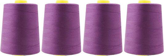Mandala Crafts 4 Pack of Serger Threads Cones Spools - 20S/2 24000 Yards Polyester Mulberry Threads for Sergers Machine and Overlock Quilting Sewing Machine