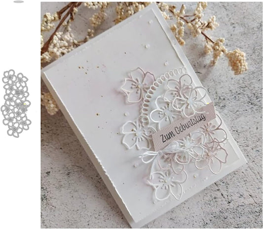 Lapoo Metal Cutting Die for Scrapbooking, 3D Backgrounds Frame New Cutting Dies DIY Album Card Making Decor Paper Craft Metal Die Cuts Party Wedding Decorations (Sea of Flowers 5.6 x 2.7 in)