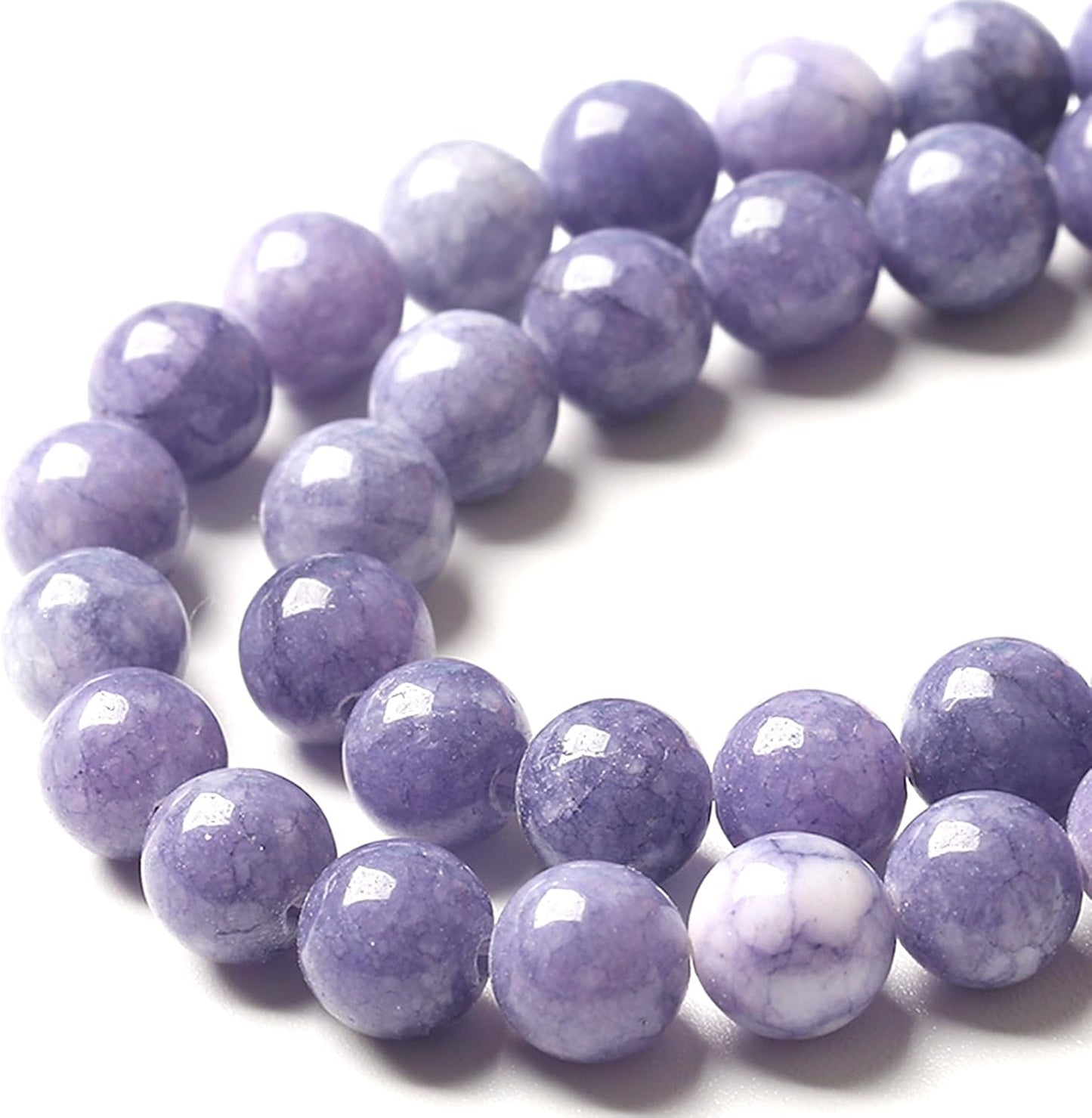 4MM Lavender Purple Chalcedony Natural Stone Round Loose Beads for Jewelry Making and Crafting 180pcs 2 Strands 32"