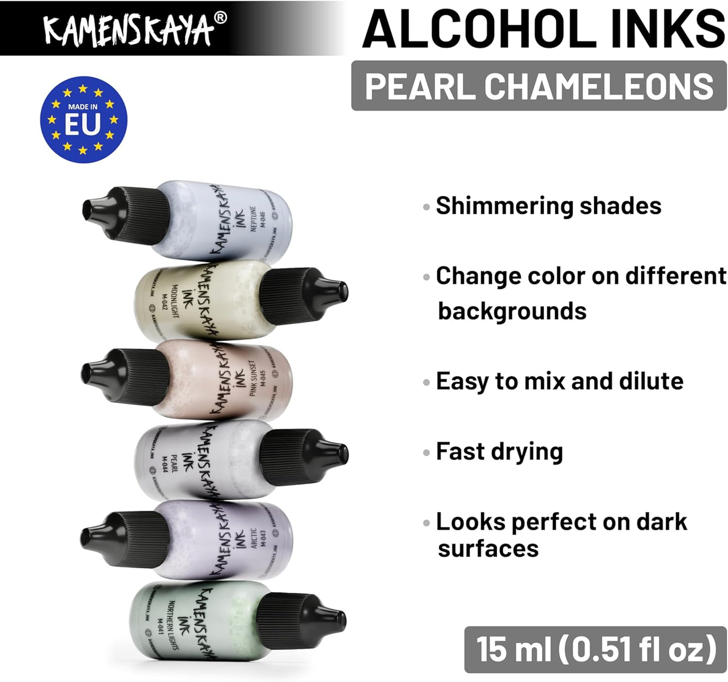 Alcohol Ink Set #15: Matched Color Combination of Alcohol Inks, 4 pcs. 0.51 fl oz (15 ml) Each
