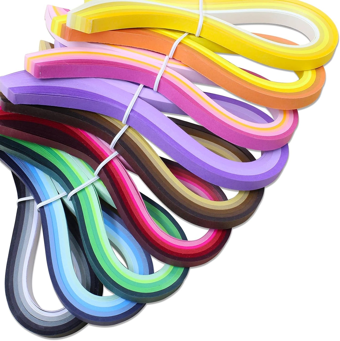 Zorfeter 9 Sets Multi-Color Quilling Paper Strips Kits 900 Strips 42 Colors, 10mm Width, 15" Length