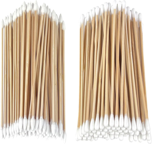 Eyxformula 200/400 Pcs Gun Cleaning Swabs with Double Pointed Tips, 6 Inch Sturdy Bamboo Sticks, Lint Free Long Cotton Swabs for Firearm Maintenance, Precision Cleaning Pistol, Rifle, Handgun, Shotgun