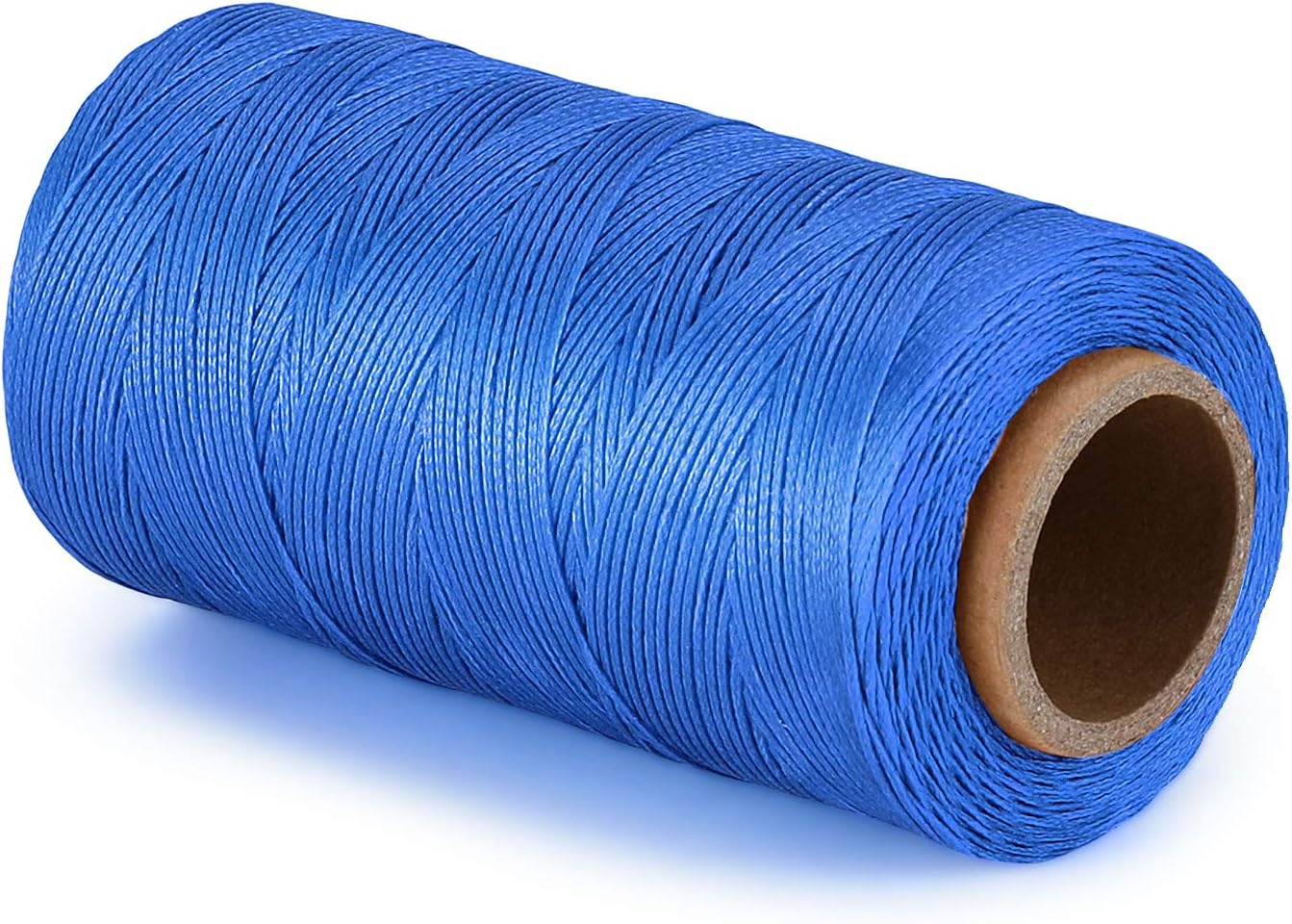 Flexzion Waxed Thread - 284 Yards (260 Meters) 0.8mm 150D Polyester Wax Thread for Leather Sewing, Bookbinding, Stitching, Repairing, Beading, & DIY Projects (Dark Blue)