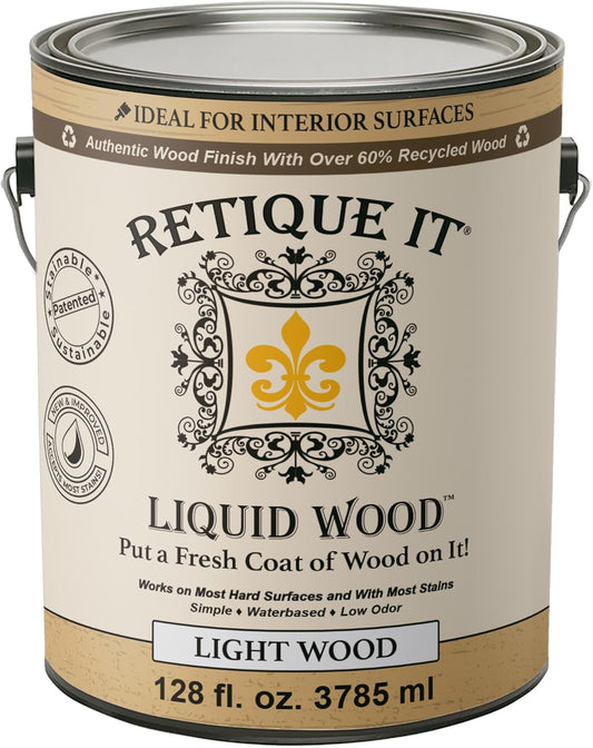 Retique It New and Improved Formula Liquid Wood Coatings - Stainable Primer - Paint It then Stain it (Light Wood, X-Large)