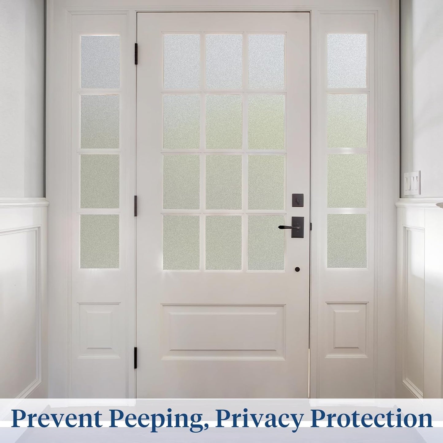 Haton Window Privacy Film Frosted Glass for Bathroom, Static Cling UV Sun Blocking Window Clings, Opaque Decorative Coverings Removable Sticker Heat Control Tint for Home Door, Pure 23.6" x 78.7"