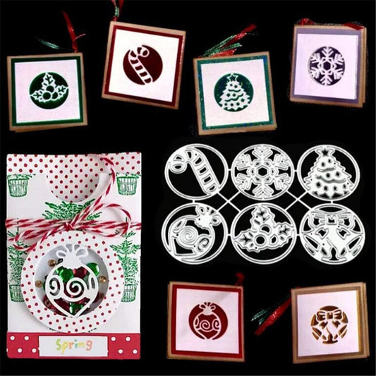 Metal Cutting Dies DIY Merry Christams Embossing Stencil Template Scrapbooking Card Making Mold Photo Album Arts Crafts Tools (Christmas Snowflake Set -10.5×7cm)
