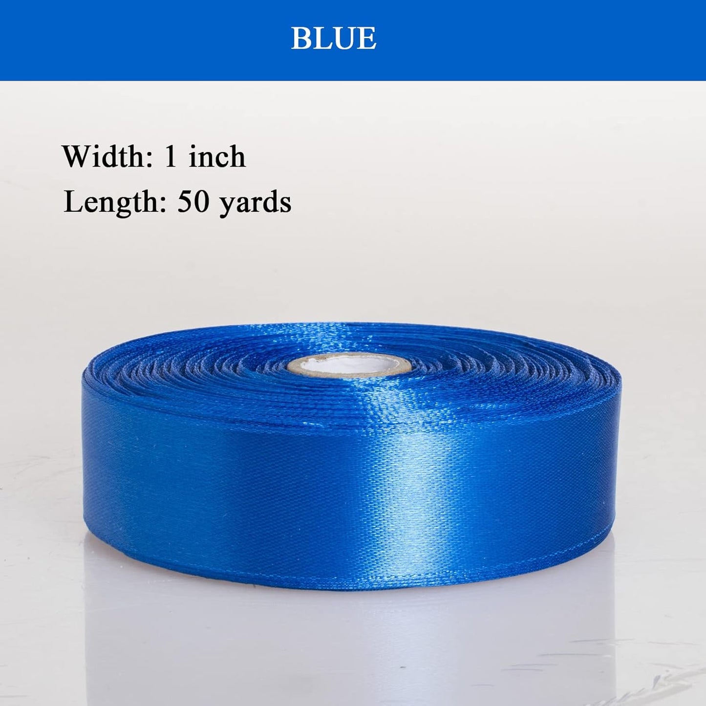 1 Inch Royal Blue Solid Satin Ribbon, 50 Yards Craft Fabric Ribbon for Gift Wrapping Floral Bouquets Wedding Party Decoration
