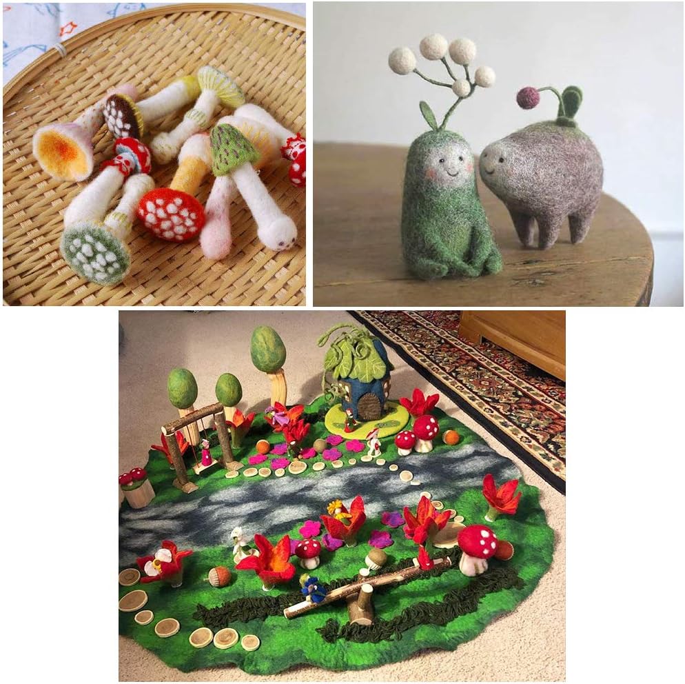 3.53oz Wool Roving Yarn, Wool Felting Supplies, Pure Wools, Chunky Yarn, Spinning Wool Roving for Needle Felting Wet Felting DIY Hand Spinning (Dark Green)