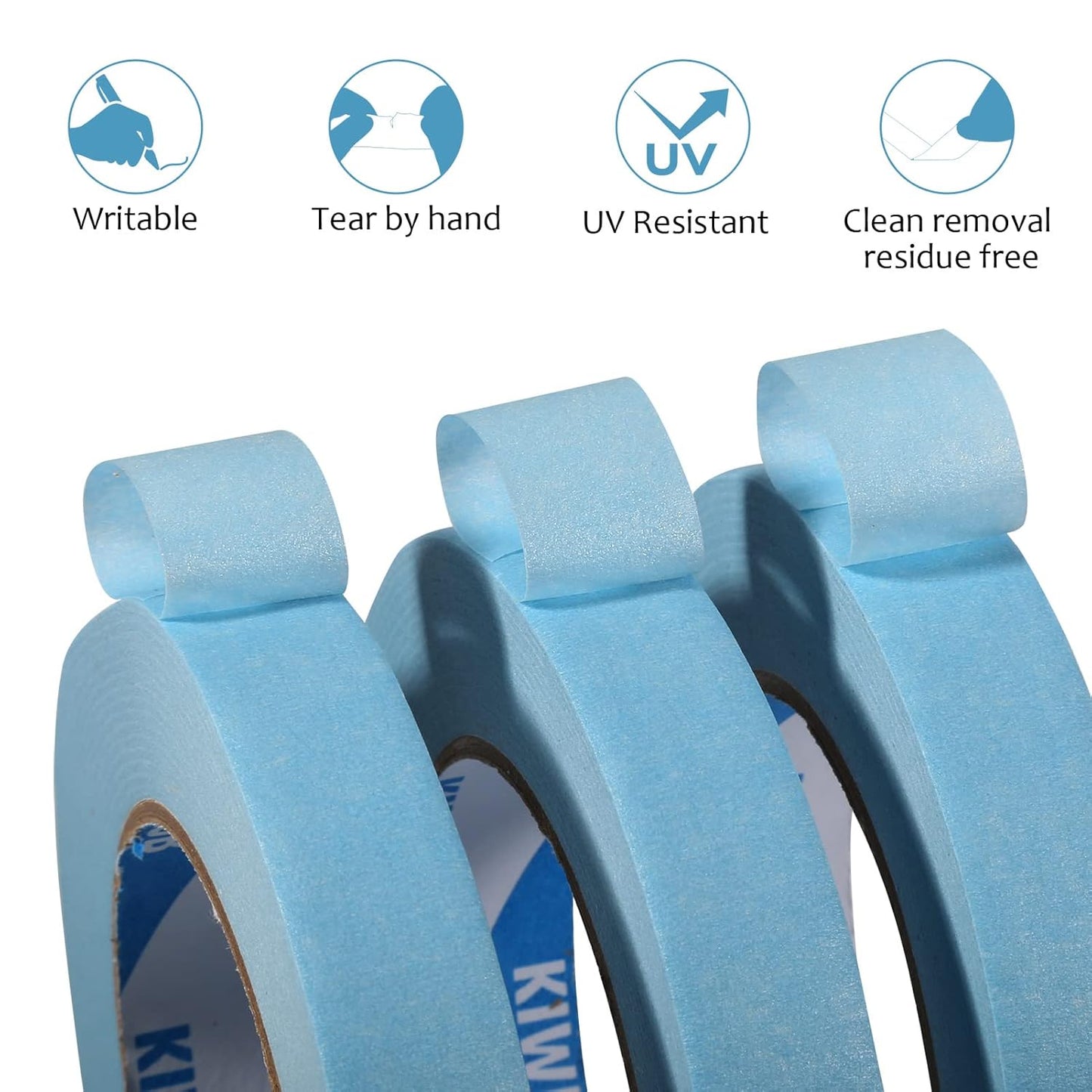 Light Blue Painters Tape,1 inch x 60 Yards - Medium Adhesive Masking Tape for Painting,Labeling,DIY Crafting,Decoration and School Projects