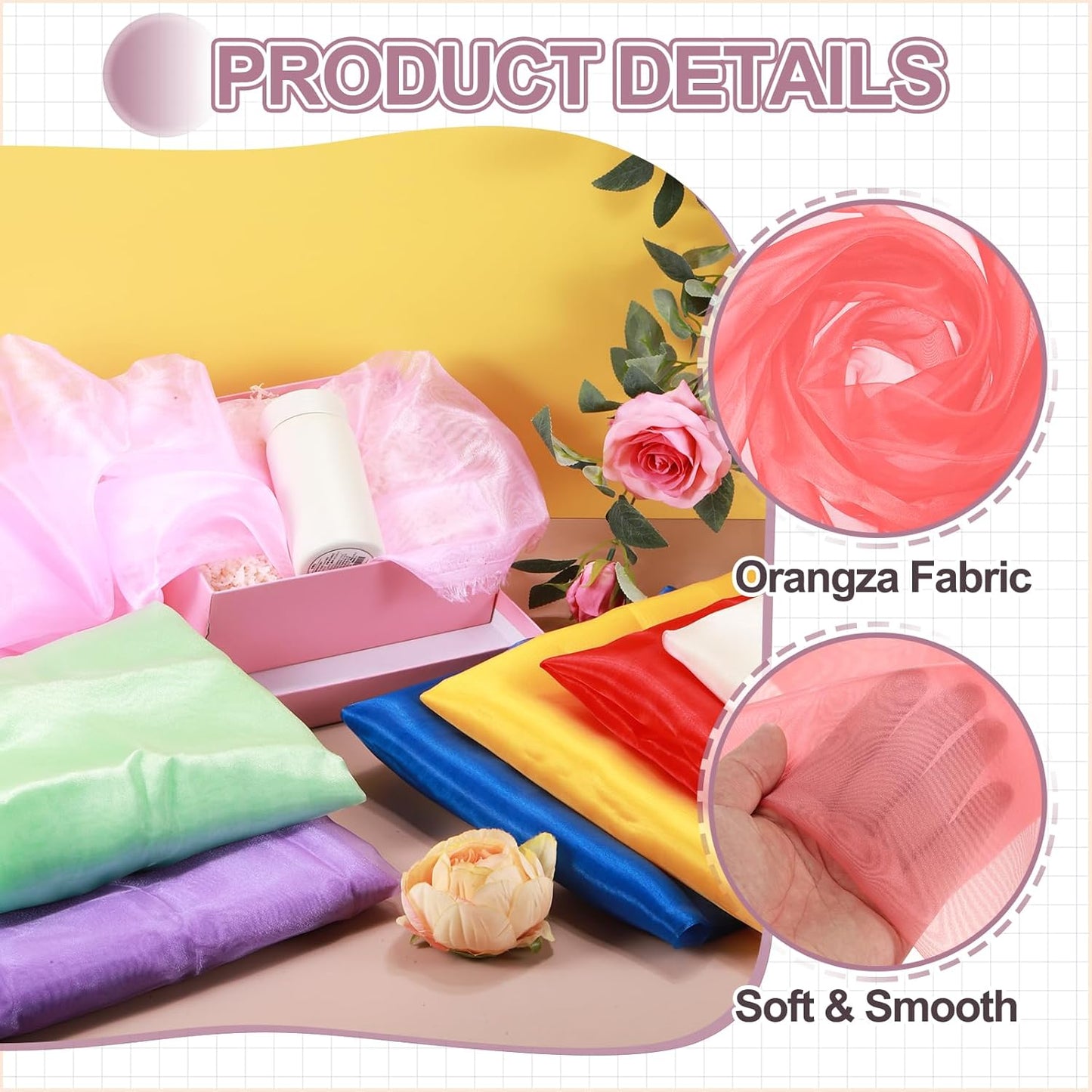 MECCANIXITY Iridescent Sheer Organza Fabric, 10 Yards x 59 Inches Solid Holographic Shiny Fabric Organza Cloth for Wedding, Curtains, Costume, Photo Background, Watermelon Red