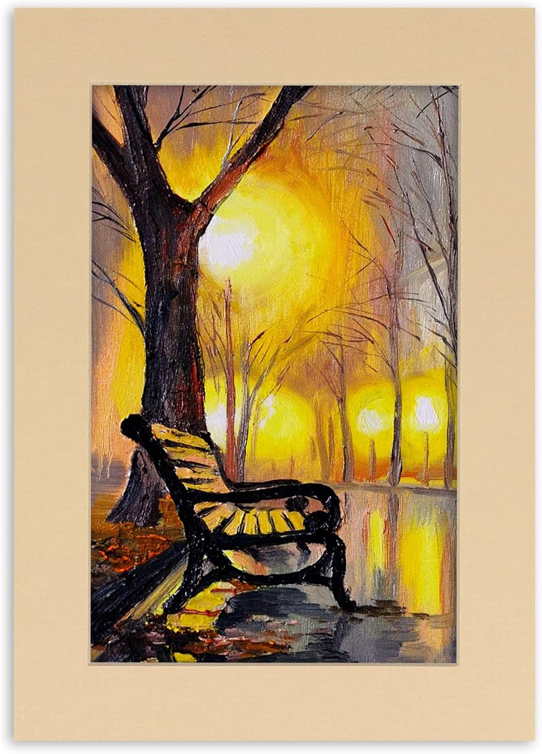 Pack of TEN 8x10 Mats Bevel Cut for 6x8 Photos - Acid Free Beige Precut Matboards For Pictures, Photos, Framing - 4-ply Thickness