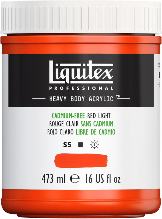 Liquitex Professional Heavy Body Acrylic Paint, 16-oz (473ml) Pot, Cadmium Free Red Light