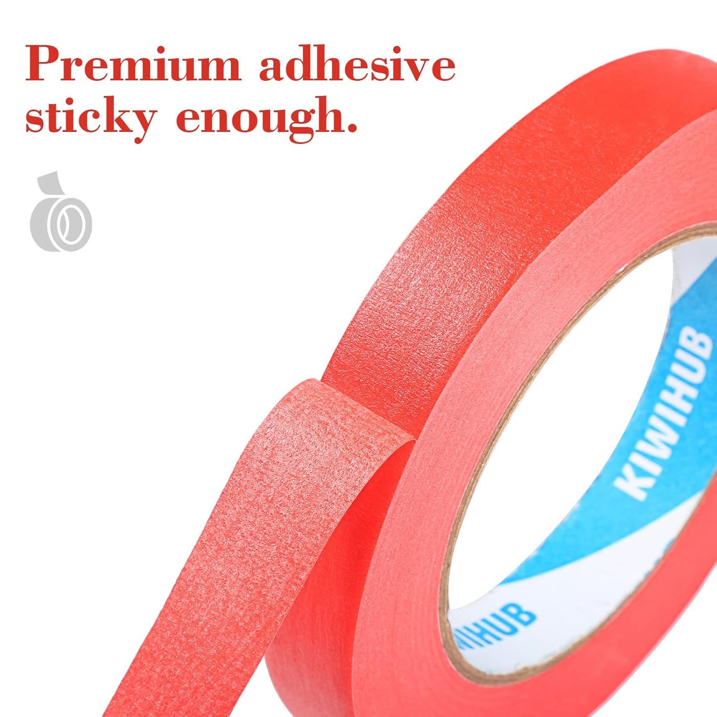 Red Painters Tape,1” x 60 Yds x 5 Rolls (300 Yards Total) - Medium Adhesive Masking Tape for Painting,Labeling,DIY Crafting,Decoration and School Works