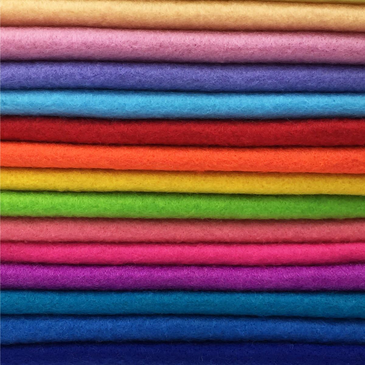 flic-flac 28pcs 12 x 12 inches (30cmx30cm) 1.4mm Thick Soft Felt Fabric Sheet Assorted Color Felt Pack DIY Craft Sewing Squares Nonwoven Patchwork