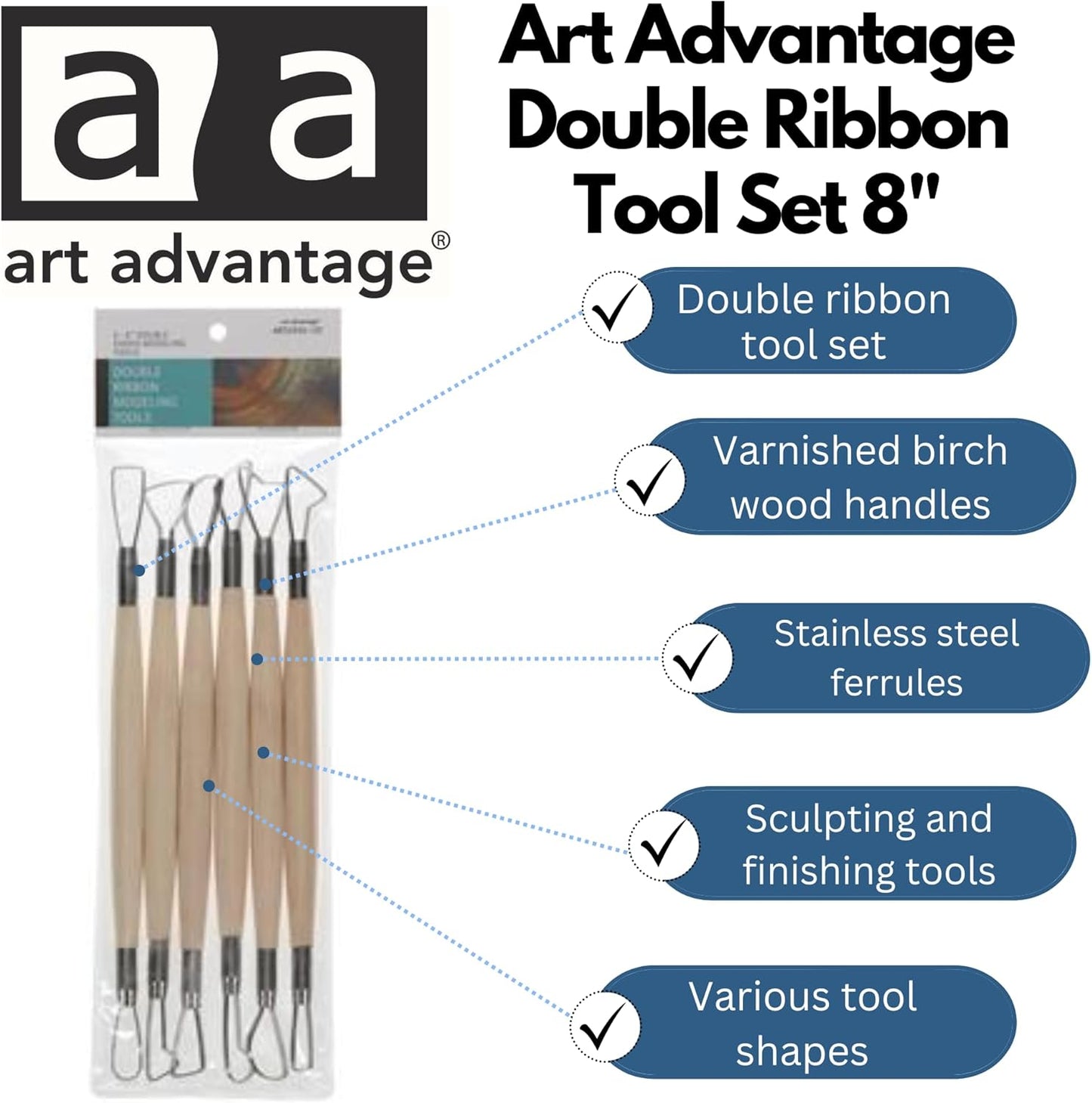 Art Advantage Double Ribbon Tool Set 8"