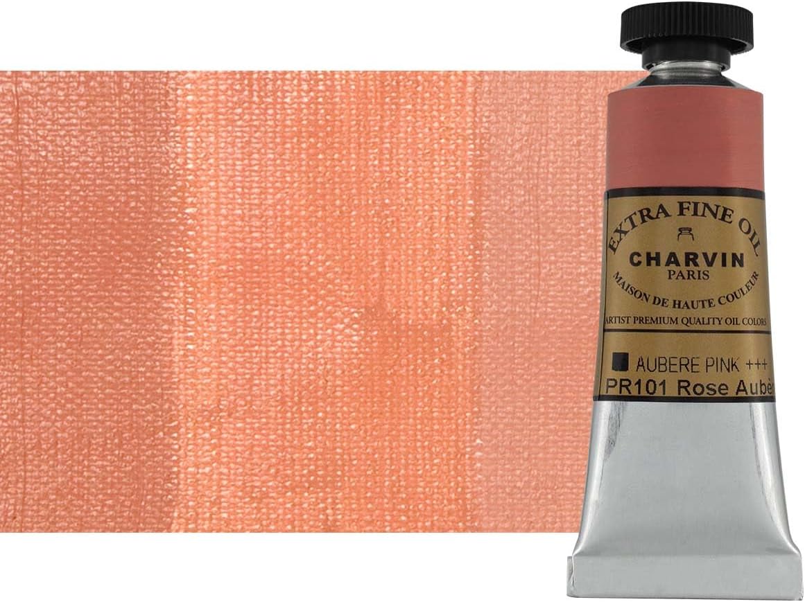 Charvin Extra Fine Oil Paint, Aubere Pink 20 ml - Triple-Milled, Rich Texture, Poppy Oil-Based, Light-Fast, Handmade, Archival Quality